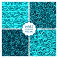 Vector illustration with abstract waves . Collection of oriental ornaments. Royalty Free Stock Photo